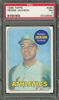 1969 Topps #260 Reggie Jackson Rookie Card – PSA NM 7
